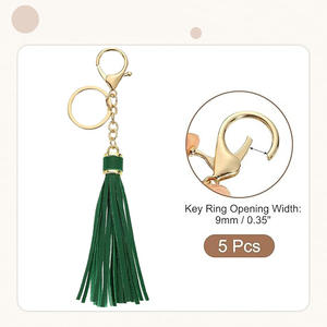 Colgante de Borla Verde de Moda, Llavero de Cuero PU, Correa para Bolso, Fundas para Equipaje, Colgante para Cartera, Llavero para Coche, Abalorios de Regalo para Mamá - Product Image 2