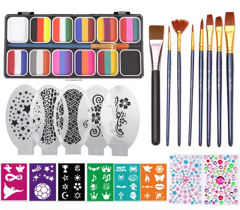 アートボディペインティング用品Facepaint Set Professional for Kid Children Painting Kit Body and Face Paint Palette