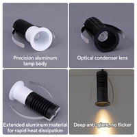 Foco de 15 grados de tamaño pequeño, foco de 20mm y 25mm, 3W/5W/7W, Mini foco LED moderno para techo de casa, cuerpo de aluminio