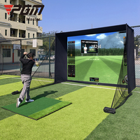 Cage de simulation de golf sur mesure avec filet et enclos intérieur, écran d'impact, cadre de cage de frappe pour la pratique en extérieur/intérieur