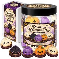 Pot de soutien émotionnel Cryptid Jar avec 60 cartes d'affirmations positives, motif chat amusant sur le thème d'Halloween, ornement de bureau pour femmes, hommes et adolescents