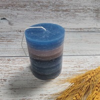 Bougie parfumée à motif de marbre rustique en couches de couleur dégradée Bougies de pilier Parfum pour la décoration de la maison Occasions de Noël