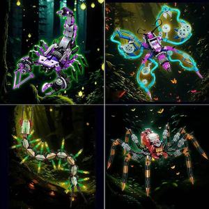 ZHEGAO Insectes mécaniques lumineux 350-470 pièces Mini blocs Scorpion <span class=keywords><strong>Scarabée</strong></span> Mantis Modè<span class=keywords><strong>le</strong></span> Décoration de bureau Cadeau pour garçons 7+ - Product Image 4