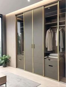 Armoire ouverte en bois de luxe personnalisée haut de gamme pour chambre à coucher - Product Image 4