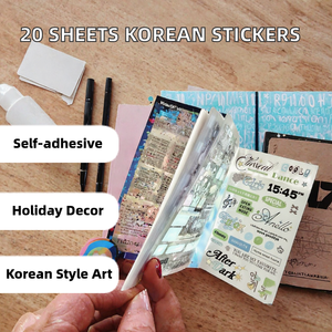 PET Sticker <b>Book</b> Self Adhesive Decorative Stickers Korean Style <b>Holiday</b> DIY Decoration - Product Image 2
