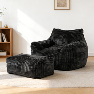 Fauteuil pouf géant en <span class=keywords><strong>peluche</strong></span> pour adultes avec accoudoirs, fauteuil de salon confortable surdimensionné, canapé paresseux au sol, <span class=keywords><strong>chaise</strong></span> d'appoint pour le salon - Product Image 1