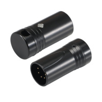 Connecteur XLR mâle-femelle à angle droit 5 broches DMX Low Profile Audio Gold pour câble de contrôle d'éclairage de scène LED DMX