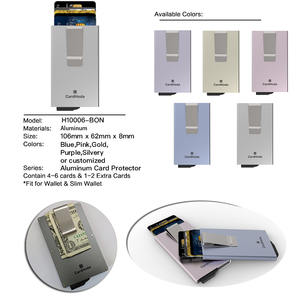 Porte-cartes RFID en aluminium Mini portefeuille anti-RFID avec cartes de crédit et de nom Porte-cartes élégant 6 pouces 8 mm - Product Image 5