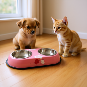 Ciotola doppia per animali domestici Yommy, 38,5 cm, in acciaio inossidabile, per cani e gatti - Product Image 3