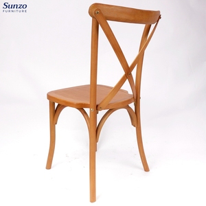 Sillas Apilables <span class=keywords><strong>de</strong></span> Madera Rústica con Respaldo Cruzado para Eventos y Salones <span class=keywords><strong>de</strong></span> Banquetes - Product Image 6