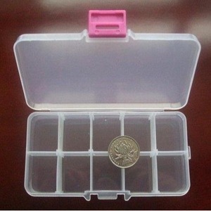 Transparent Plastic <b>Storage</b> <b>Box</b> 10 Compartment Jewelry Organizer With Dividers For <b>Small</b> Accessories Organizing And <b>Storage</b> - Product Image 2