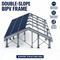 Structure de Canopée sur Mesure pour Projets - Cadre en Acier Revêtu de Zn-Al-Mg pour Allées Couvertes et Toitures de Petits Ateliers - BIPV Commercial