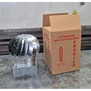 ARTIGIAN RUSSO Italia Campana de ventilación industrial de techo cuadrada de acero galvanizado, giratoria impulsada por el viento, para conductos de humos, independiente - Product Image 5