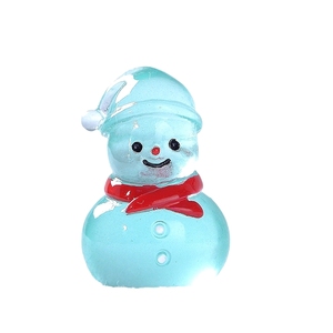 Ornamenti natalizi luminosi a forma di piccolo pupazzo di neve che si illumina al buio, per decorazioni da tavolo a tema paesaggio innevato. - Product Image 3