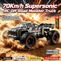 Voiture RC tout-terrain Supersonic N517A 1:12 4x4 70 km/h avec 2 batteries, moteur brushless, prête à l'emploi (RTR) - Expédition directe depuis les États-Unis
