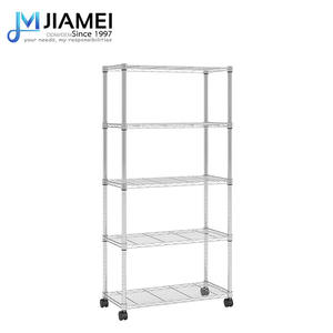 Nouvelle étagère métallique mobile à 5 niveaux, prix <span class=keywords><strong>direct</strong></span> usine 2026, unité de rangement robuste en fil métallique, étagère de stockage métallique - Product Image 4