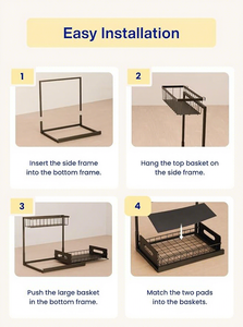 Étagère de rangement sous l'évier en métal à 2 niveaux - Product Image 6