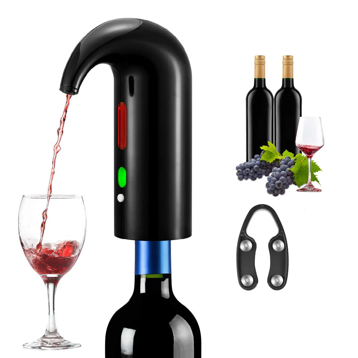 Şarj edilebilir taşınabilir şarap dekantörü pompa ve dağıtıcı tek dokunuşla otomatik USB şarj edilebilir <span class=keywords><strong>elektrikli</strong></span> şarap havalandırıcı