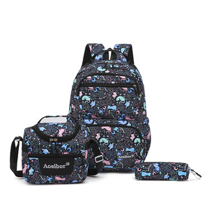 New Cross-border Color Three-in-one Antibacterial Nylon <b>Backpack</b> Versatile <b>Student</b> Schoolbag Large-capacity Insulated Polyester - Product Image 6