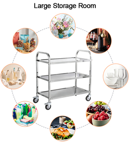 Chariot de <span class=keywords><strong>service</strong></span> robuste à structure démontable avec cadre renforcé, chariot de cuisine d'entrepôt pour usage commercial multi-scènes - Product Image 6