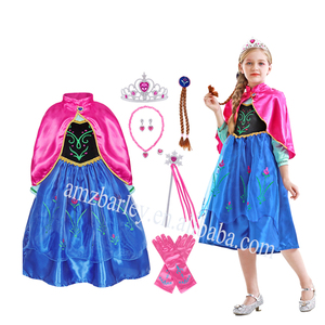 Disfraz de Princesa de las Nieves Anna con Capa y Joyas para Niña, Vestido de Fiesta, Éxito de Ventas 2023 para Halloween y Navidad - Product Image 1