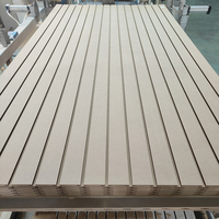 Panneaux MDF rainurés et à fentes pour murs à lattes, finition haute brillance, avec miroir intégré