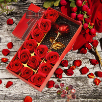 Kotak Hadiah Mawar Buatan 12 Tangkai Beraroma untuk Hari Valentine, Hari Ibu, Acara Pesta, Hadiah Promosi, Ramah Lingkungan