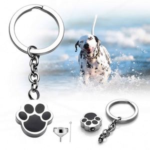 Custom Personalized Stainless Steel Dog Paw Keychain Cartoon Style Pet Puppy Cremation Jewelry <b>Memorial</b> Pendant <b>Keepsake</b> Ashes - Product Image 5