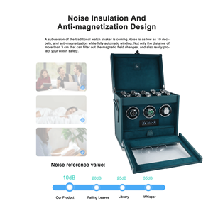 Scatola Carica <span class=keywords><strong>Orologi</strong></span> di Lusso Automatica in Pelle Microfibra Blu-Grigiastro Accessorio Premium per <span class=keywords><strong>Collezione</strong></span> di <span class=keywords><strong>Orologi</strong></span> - Product Image 3