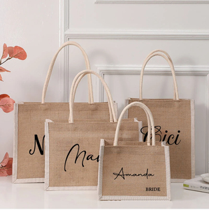 Sacs fourre-tout personnalisés imprimés directement en usine, réutilisables avec poche et logo du sac - Product Image 4