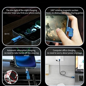 Câble de données magnétique rotatif 100W, câble de charge PD, adapté aux téléphones <span class=keywords><strong>Huawei</strong></span> et Apple, câble de données pour ordinateur, multi-usages, haut de gamme - Product Image 6