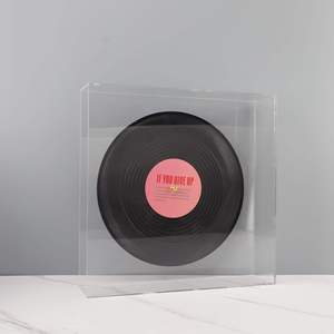 Boîte de présentation en acrylique pour décoration de disques vinyles 30x7x30cm, ornement à thème musical en plastique acrylique, article de décoration pour meuble <span class=keywords><strong>TV</strong></span> - Product Image 4
