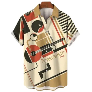 <span class=keywords><strong>เสื้อ</strong></span>พิมพ์ซับลิเมชันสำหรับผู้ชายเสื้อพิมพ์ลายดนตรีสีสันสดใส<span class=keywords><strong>เสื้อ</strong></span>ผ้าลำลองแขนสั้นชายหาดเสื้อฤดูร้อนสำหรับผู้ชาย - Product Image 5