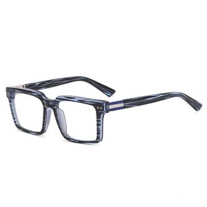 Gafas de Lectura Ópticas para Hombre 93501 con Bloqueo de Luz Azul, Montura de Resina TR-90, Rectangulares, Elegantes, Color Rojo, Patrón Geométrico, para Computadora - Product Image 2
