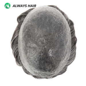 Sistema Capilar Masculino de Cabello Humano Indio con Base de Piel Súper Fina de 0.02-0.03mm, Ondulado de 30mm, Densidad Ligera, con Anillas en V, 8x10 - Product Image 4