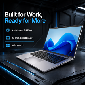 Portátil Empresarial de 14 Pulgadas, AMD Ryzen 5 5500H, 16 GB de RAM, 512 GB SSD, Ordenador Profesional para Oficina y Estudiantes, 1920x1200 AM - Product Image 1