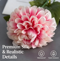 Fleurs de Dahlia artificielles réalistes faites à la main en soie et plastique, à 3 têtes, pour mariage, Saint-Valentin, auditorium, décoration intérieure, vente en gros