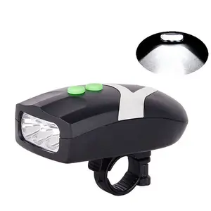 Universal 3 LED Bike Bicycle Light White Front Head Light Cycling Lamp With Electronic Bell Horn Hooter Siren Waterproof