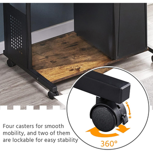 Di Động Retro Máy Tính Bàn Bằng Gỗ Nội Thất Văn Phòng Với Bàn Phím Khay Và Máy In Kệ Để Sử Dụng Nhà - Product Image 4