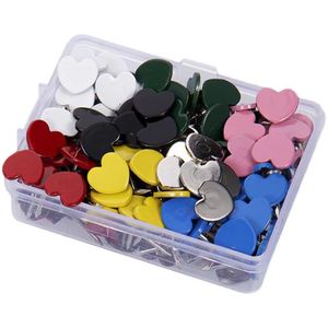 Jia Zhiqi - Tachuelas Metálicas en Forma de Corazón, Coloridas, para Tablero de Corcho, Pared de Fotos, Clavos Decorativos - Product Image 2
