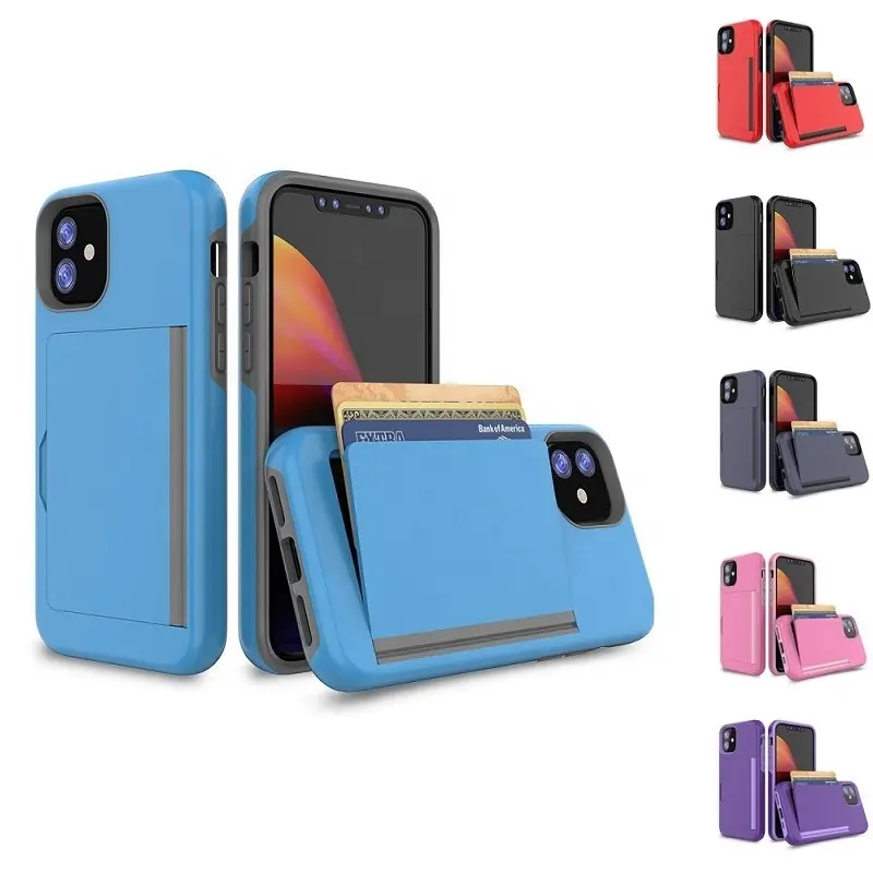 3 in 1 Credit Card Holder Slot Smartphone Cell Phone Covers For iPhone 11 Skin Case