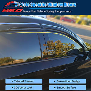 Pour Honda Accord 18-25, visières de fenêtre style Mugen, 4 pièces, à coller, avec garniture chromée - Product Image 3