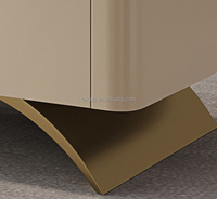 Meuble TV de luxe Ensemble table basse Table basse en pierre frittée en acier inoxydable avec tiroirs Support TV base or pour salon