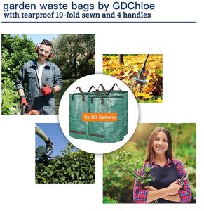 50l-500l đóng mở <span class=keywords><strong>PP</strong></span> dệt lá Túi tái sử dụng chất thải vườn Túi với gia cố xử lý - Product Image 4