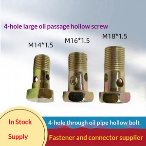 FM Шестигранный полый винт с одним/двумя/тремя/четырьмя/шестью/многопозиционными отверстиями, для возврата масла, класс 4.8, оцинкованный, метрический/имперский - Product Image 4