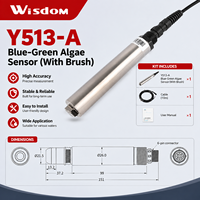 Capteur d'algues bleu-vert en ligne avec brosse autonettoyante pour eaux à forte teneur en algues, méthode de fluorescence 0-300 000 cellules/mL, RS485 MODBUS