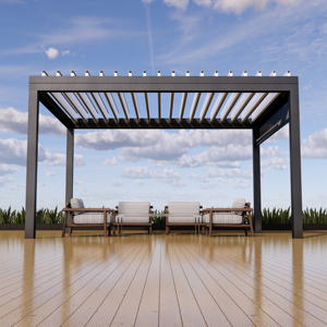 Pérgola de tubo cuadrado blanco de aluminio moins cher pérgola <span class=keywords><strong>Palma</strong></span> XXL pérgola hardware metal acero - Product Image 5