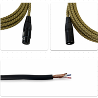 Câble de microphone XLR mâle-femelle OEM RH-X105 en tweed avec blindage spiralé, gaine en PVC et conducteur en cuivre sans oxygène