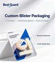 Emballage en blister transparent et écologique pour cire orthodontique dentaire, soins des appareils dentaires, conception d'emballage personnalisée imprimée