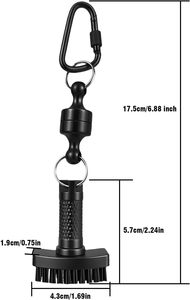 Brosse de nettoyage portable pour balles de golf avec mousqueton, mini brosse magnétique à poils en nylon, accessoire de nettoyage pour clubs de golf – Offre Spéciale - Product Image 2